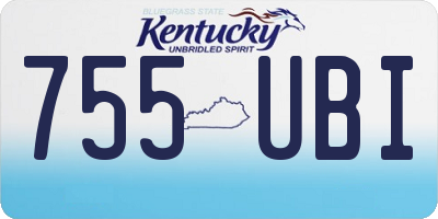 KY license plate 755UBI