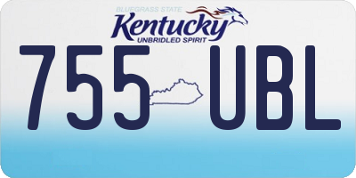 KY license plate 755UBL