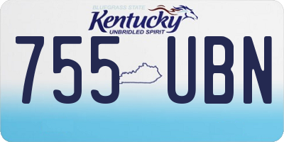 KY license plate 755UBN