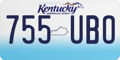KY license plate 755UBO