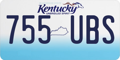 KY license plate 755UBS