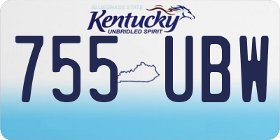 KY license plate 755UBW