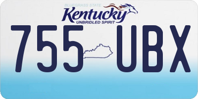 KY license plate 755UBX