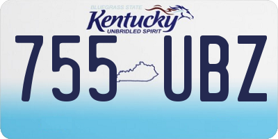 KY license plate 755UBZ
