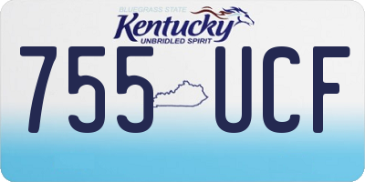 KY license plate 755UCF