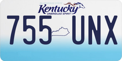 KY license plate 755UNX