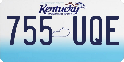 KY license plate 755UQE