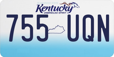 KY license plate 755UQN