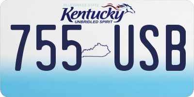 KY license plate 755USB