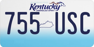 KY license plate 755USC