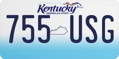KY license plate 755USG