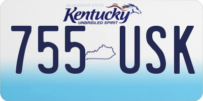 KY license plate 755USK