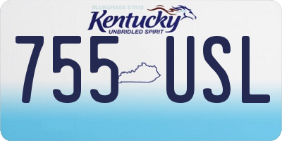 KY license plate 755USL