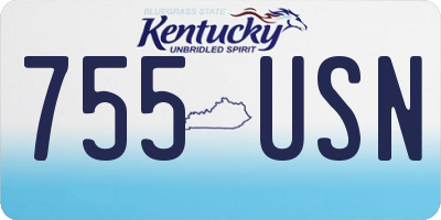 KY license plate 755USN