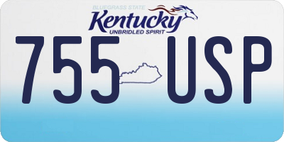 KY license plate 755USP