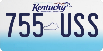 KY license plate 755USS