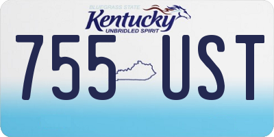 KY license plate 755UST
