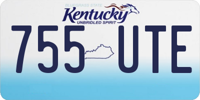 KY license plate 755UTE