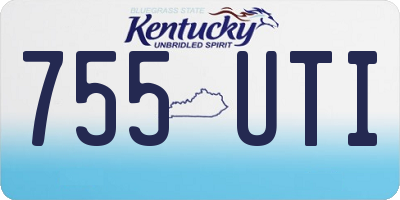 KY license plate 755UTI