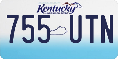 KY license plate 755UTN