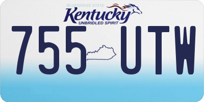 KY license plate 755UTW
