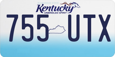 KY license plate 755UTX