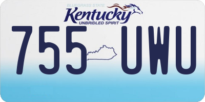 KY license plate 755UWU