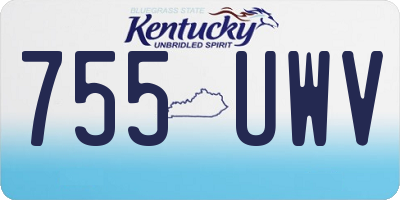 KY license plate 755UWV