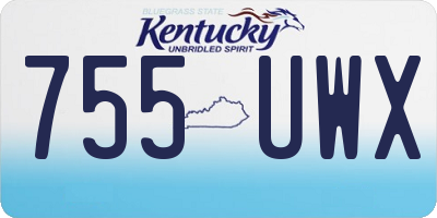KY license plate 755UWX