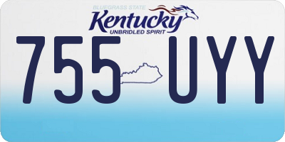 KY license plate 755UYY
