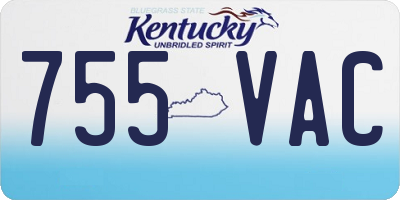 KY license plate 755VAC