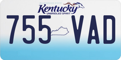 KY license plate 755VAD