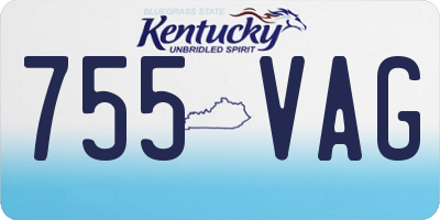 KY license plate 755VAG