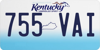 KY license plate 755VAI