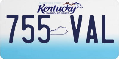 KY license plate 755VAL