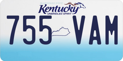 KY license plate 755VAM