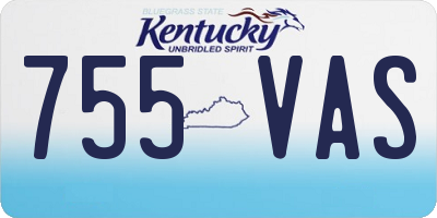 KY license plate 755VAS