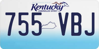 KY license plate 755VBJ