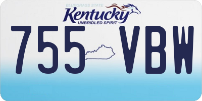 KY license plate 755VBW