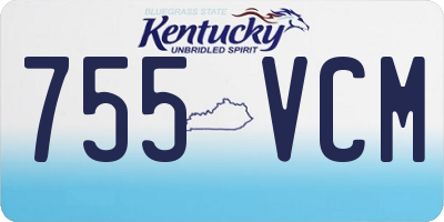 KY license plate 755VCM
