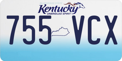 KY license plate 755VCX