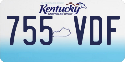 KY license plate 755VDF