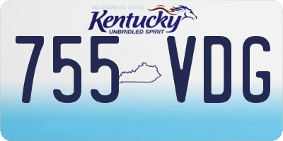 KY license plate 755VDG