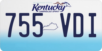KY license plate 755VDI
