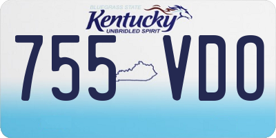 KY license plate 755VDO