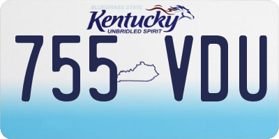 KY license plate 755VDU