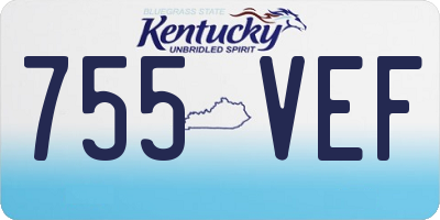 KY license plate 755VEF