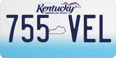 KY license plate 755VEL