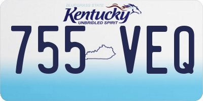 KY license plate 755VEQ