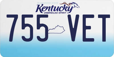 KY license plate 755VET